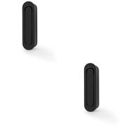 Loops 2 Pack - Flush Sliding Pocket Door Pull Handle - Matt Black 70mmx19mm Radius Edge