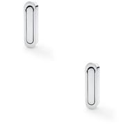 Loops 2 Pack - Flush Sliding Pocket Door Pull Handle - Polished Chrome 70mm X 19mm Radius Edge