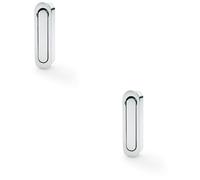 Loops 2 PACK - Flush Sliding Pocket Door Pull Handle - Polished Chrome 70mm x 19mm Radius Edge