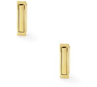 Loops 2 PACK - Flush Sliding Pocket Door Pull Handle - Satin Brass 70mm x 19mm Finger Edge