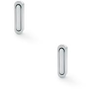 Loops 2 PACK - Flush Sliding Pocket Door Pull Handle - Satin Chrome 70mm x 19mm Radius Edge