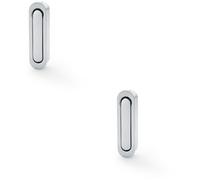 Loops 2 Pack - Flush Sliding Pocket Door Pull Handle - Satin Chrome 70mm X 19mm Radius Edge