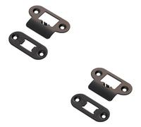 Loops 2 Pack - Forend Strike And Fixing Pack Setfor Heavy Duty Tubular Latch - Matt Black Radius