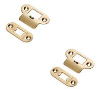 Loops 2 Pack - Forend Strike And Fixing Pack Setfor Heavy Duty Tubular Latch - Satin Brass Radius