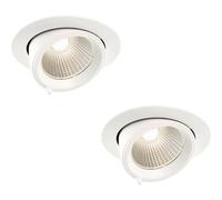 Loops 2 PACK Fully Adjustable Ceiling Downlight - 30W Cool White LED - Matt White Loops White