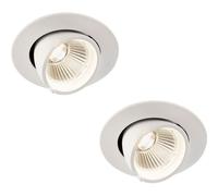 Loops 2 PACK Fully Adjustable Ceiling Downlight - 9W Cool White LED - Matt White Loops White