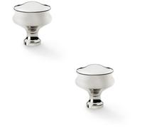 Loops 2 Pack - Georgian Round Door Knob - Polished Nickel 32mm Kitchen Cabinet Pull Handle