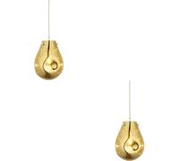 Loops 2 Pack Hanging Ceiling Pendant Light - Gold Metallic Glass & Chrome Plate - 10W Led E27
