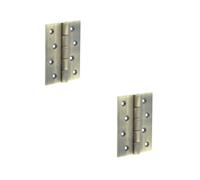 Loops 2 Pack Heavy-Duty Double Phosphor Bronze Washered Hinge In Antique Brass - 102X76X3mm - Door Hinges