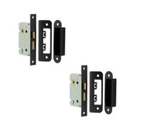 Loops 2 Pack High-Quality 2 Lever Sashlocks With Square Forend And Radiused Strike Plate In Sl lack Finish - Door Lock