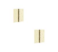 Loops 2 Pack High-Quality Polished Brass Projection Hinge 102X102X3mm For Doors And Cabinets - Door Hinges