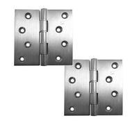 Loops 2 Pack High-Quality Satin Chrome Projection Hinge 102X125X3.5mm For Durable Installation - Door Hinges