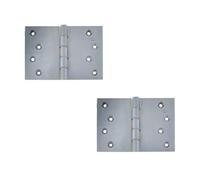 Loops 2 Pack High-Quality Satin Chrome Projection Hinge 102X151X3.5mm For Smooth Operation - Door Hinges