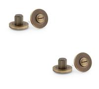Loops 2 PACK - Industrial Hex Thumbturn & Release Lock - Italian Brass - Bathroom Door WC