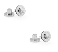 Loops 2 PACK - Industrial Hex Thumbturn & Release Lock - Polished Chrome - Bathroom Door WC