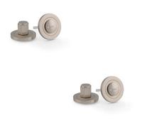 Loops 2 Pack - Industrial Hex Thumbturn & Release Lock - Satin Nickel - Bathroom Door Wc