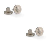 Loops 2 PACK - Industrial Hex Thumbturn & Release Lock - Satin Nickel - Bathroom Door WC