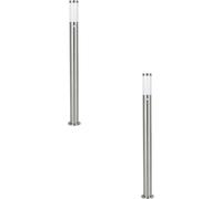 Loops 2 PACK IP44 Outdoor Bollard Light PIR Sensor Stainless Steel 1100mm Lamp Post in Metallics Loops Metallics