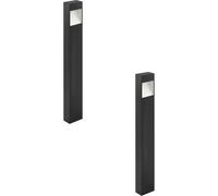 Loops 2 PACK IP44 Outdoor Pedestal Light Anthracite Tall Square Post 10W LED Loops Multicolor