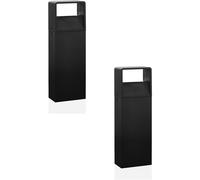 Loops 2 PACK IP44 Outdoor Pedestal Light Modern Anthracite 6W LED Wall Gate Post Loops Multicolor