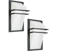 Loops 2 PACK IP44 Outdoor Wall Light Anthracite Cast Aluminium 1x 60W E27 Lamp Loops Multicolor