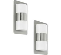 Loops 2 PACK IP44 Outdoor Wall Light Modern Stainless Steel 2x 10W E27 Porch Lamp
