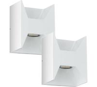 Loops 2 PACK IP44 Outdoor Wall Light White Cast Aluminium 2.5W LED Porch Lamp Loops White