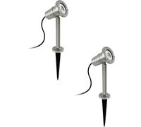 Loops 2 PACK IP54 Outdoor Bollard Light Stainless Steel 5W GU10 Driveway Lamp Post in Metallics Loops Metallics