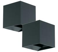 Loops 2 PACK IP54 Outdoor Wall Light Anthracite Aluminium Box 3.3W LED Lamp