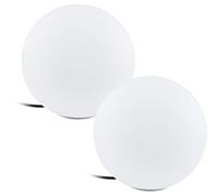 Loops 2 Pack IP65 Outdoor Garden Ball Light - White Plastic- 1x 40W E27-300mm Globe - Weatherproof Waterproof Driveway Path Garden lamp Post Tall