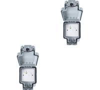 Loops 2 Pack Ip66 Outdoor 1 Gang Single 13A Uk Plug Socket & 30Ma Rcd Garden Enclosure