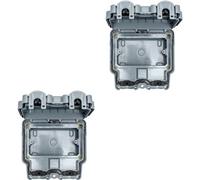 Loops 2 Pack Ip66 Outdoor 2 Gang Switch & Socket Enclosure - Waterproof Garden Box