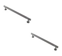 Loops 2 Pack - Knurled Bar Door Pull Handle - 274mm X 13mm - 224mm Centres - Anthracite Grey