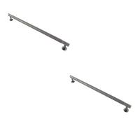 Loops 2 Pack - Knurled Bar Door Pull Handle - 350mm X 13mm - 320mm Centres - Anthracite Grey