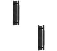 Loops 2 Pack - Knurled Drawer Bar Pull Handle & Matching Backplate - Matt Black 200 X 40mm