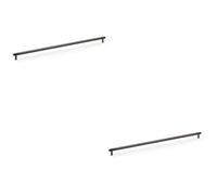 Loops 2 Pack - Knurled T Bar Door Pull Handle - Dark Bronze - 448mm Centres Premium Drawer