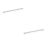 Loops 2 Pack - Knurled T Bar Door Pull Handle - Polished Nickel - 448mm Centres Premium Drawer