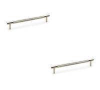 Loops 2 Pack - Knurled T Bar Door Pull Handle - Satin Nickel - 160mm Centres Premium Drawer
