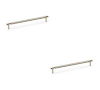 Loops 2 Pack - Knurled T Bar Door Pull Handle - Satin Nickel - 224mm Centres Premium Drawer
