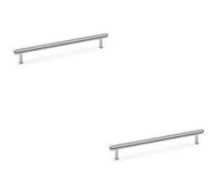 Loops 2 Pack - Knurled T Bar Pull Handle - Polished Chrome - 224mm Centres Premium Drawer Door