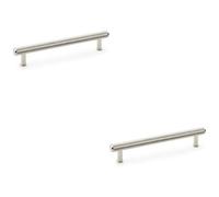 Loops 2 Pack - Knurled T Bar Pull Handle - Polished Nickel - 160mm Centres Premium Drawer Door