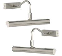 Loops 2 PACK LED Picture Wall Light 2.5W Warm White Satin Chrome Over Head Down Lamp Loops White