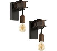 Loops 2 PACK LED Wall Light / Sconce Industrial Rust Effect Hangman 1x 60W E27 Loops Multicolor