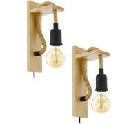 Loops 2 PACK LED Wall Light / Sconce Modern Wood & Rope Hangman Lamp 1x 10W E27 Loops Multicolor