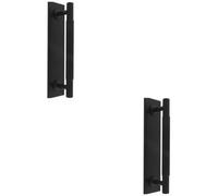 Loops 2 Pack - Lined Reeded Drawer Pull Handle & Matching Backplate - Matt Black 168 X 40mm