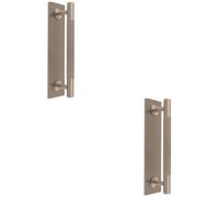 Loops 2 Pack - Lined Reeded Drawer Pull Handle & Matching Backplate - Satin Nickel 168 X 40mm