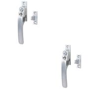 Loops 2 Pack - Locking Casement Window Fastener Handle With Night Vent 16 X 60mm Satin Chrome