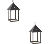 Loops 2 Pack Matt Black Dimmable Table Lamp - Usb Chargeable Led Light - Modern Ip44 Outdoor Hanging