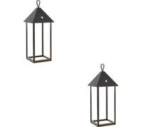 Loops 2 Pack Matt Black Dimmable Table Lamp - Usb Chargeable Led Light - Modern Large Ip44 Outdoor Hanging