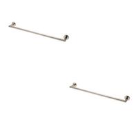 Loops 2 Pack - Mitred Bathroom Single Towel Rail Concealed Fix 600mm Centres Bright Steel